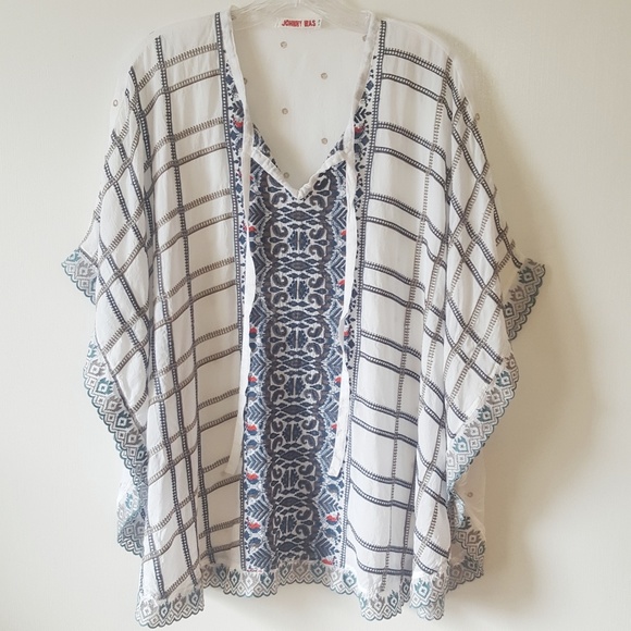 Johnny Was Collection Cherpas Embroidered Poncho - Picture 3 of 8